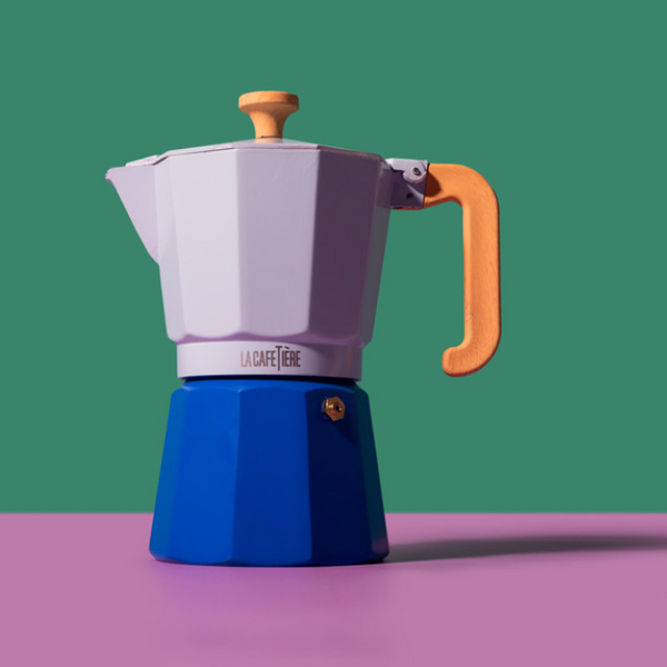 La Cafetiere Venice Stove Top Espresso Pot - Sky Blue 6 Cup