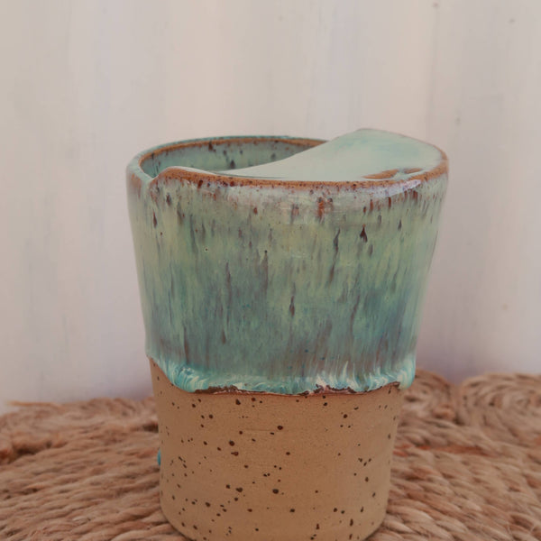 Handmade Ceramic Espresso Travel Keep Cup - Sea Green