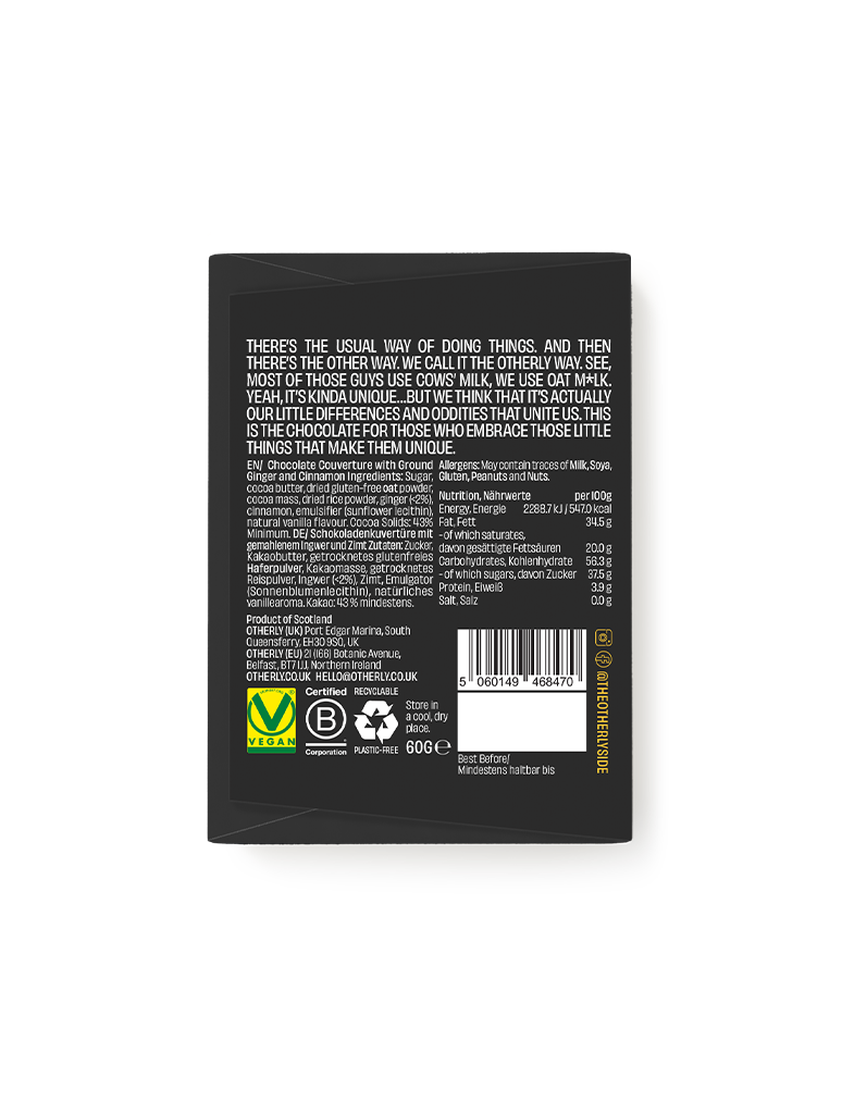 Gingerbread / 60G / Vegan / Creamy / OATM*LK CHOCOLATE BAR