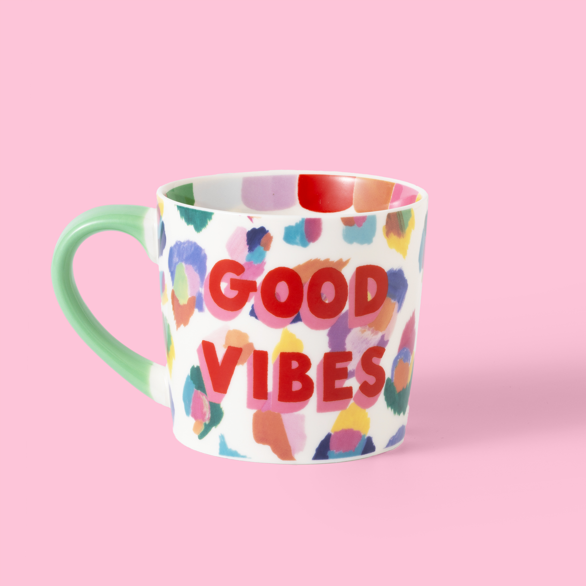 Good Vibes Painted Leopard Mug