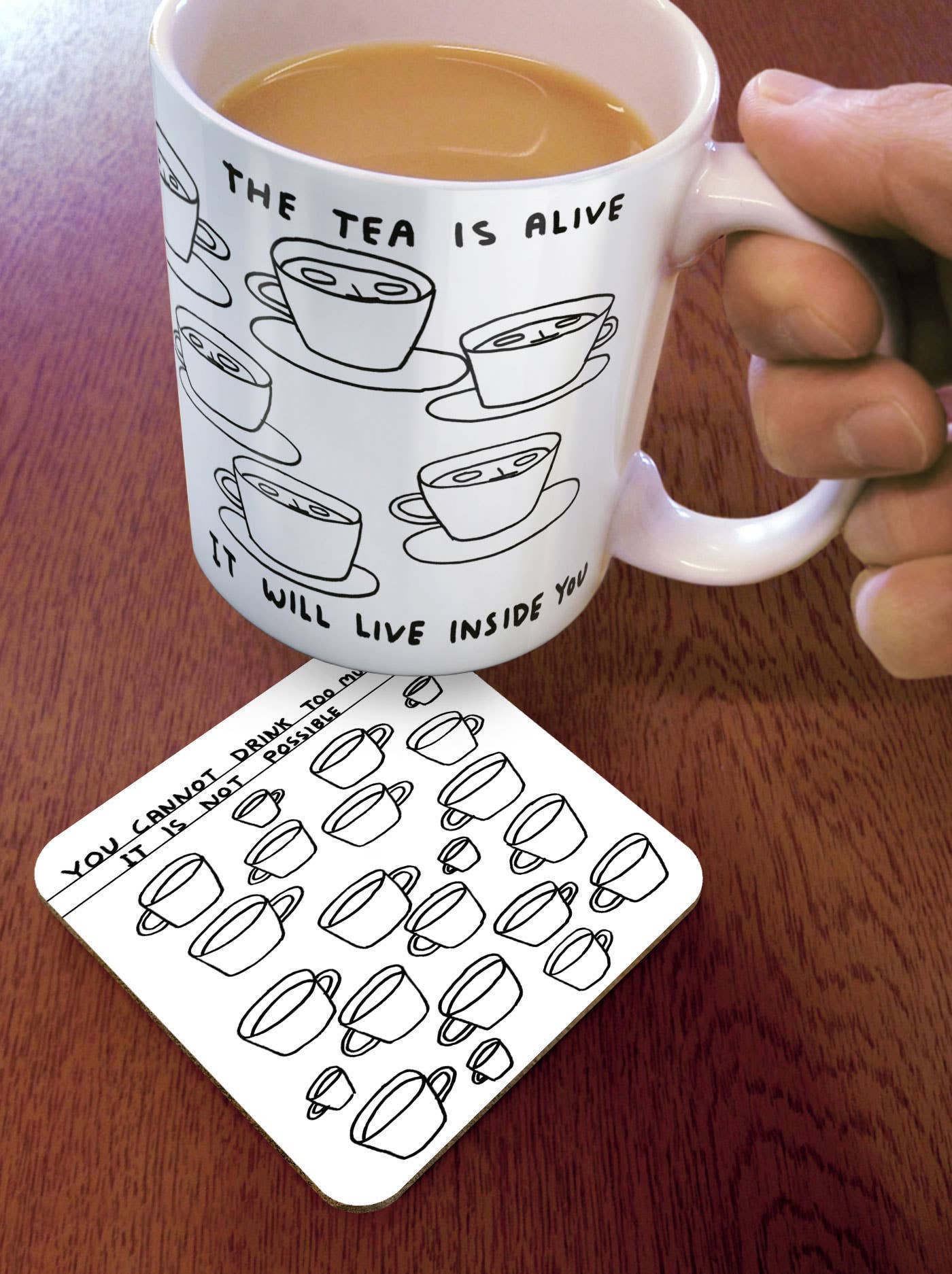 Funny Art Coaster By David Shrigley - Too Much Tea – The Bean Shop