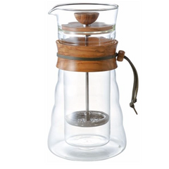 Hario Cafe Press Double Glass Olive Wood 400 ml