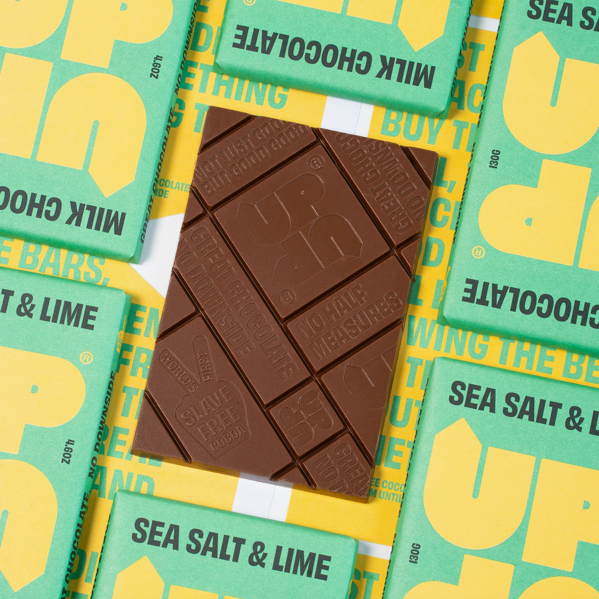 UP-UP Sea Salt & Lime Milk Chocolate Bar 130G/4.6oz