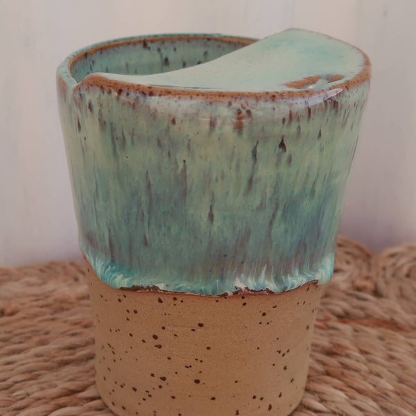 Handmade Ceramic Espresso Travel Keep Cup - Sea Green