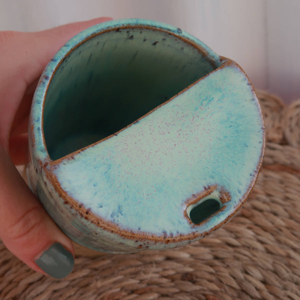 Handmade Ceramic Espresso Travel Keep Cup - Sea Green