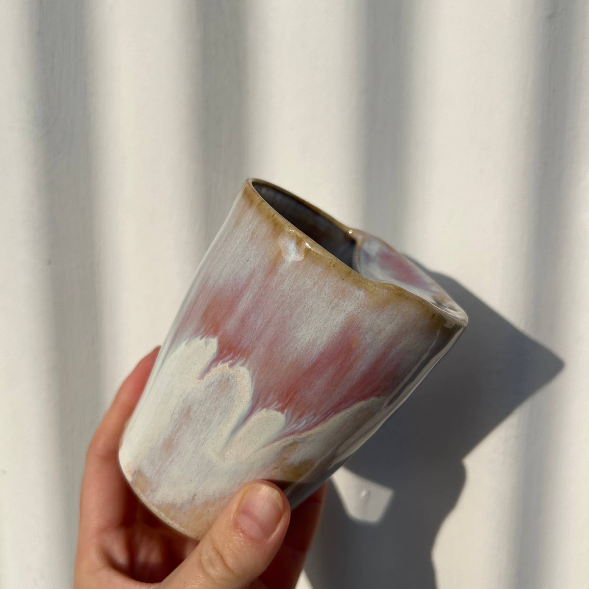 Handmade Ceramic Espresso Travel Keep Cup - Pink