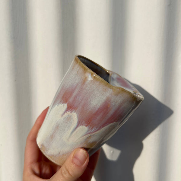 Handmade Ceramic Espresso Travel Keep Cup - Pink