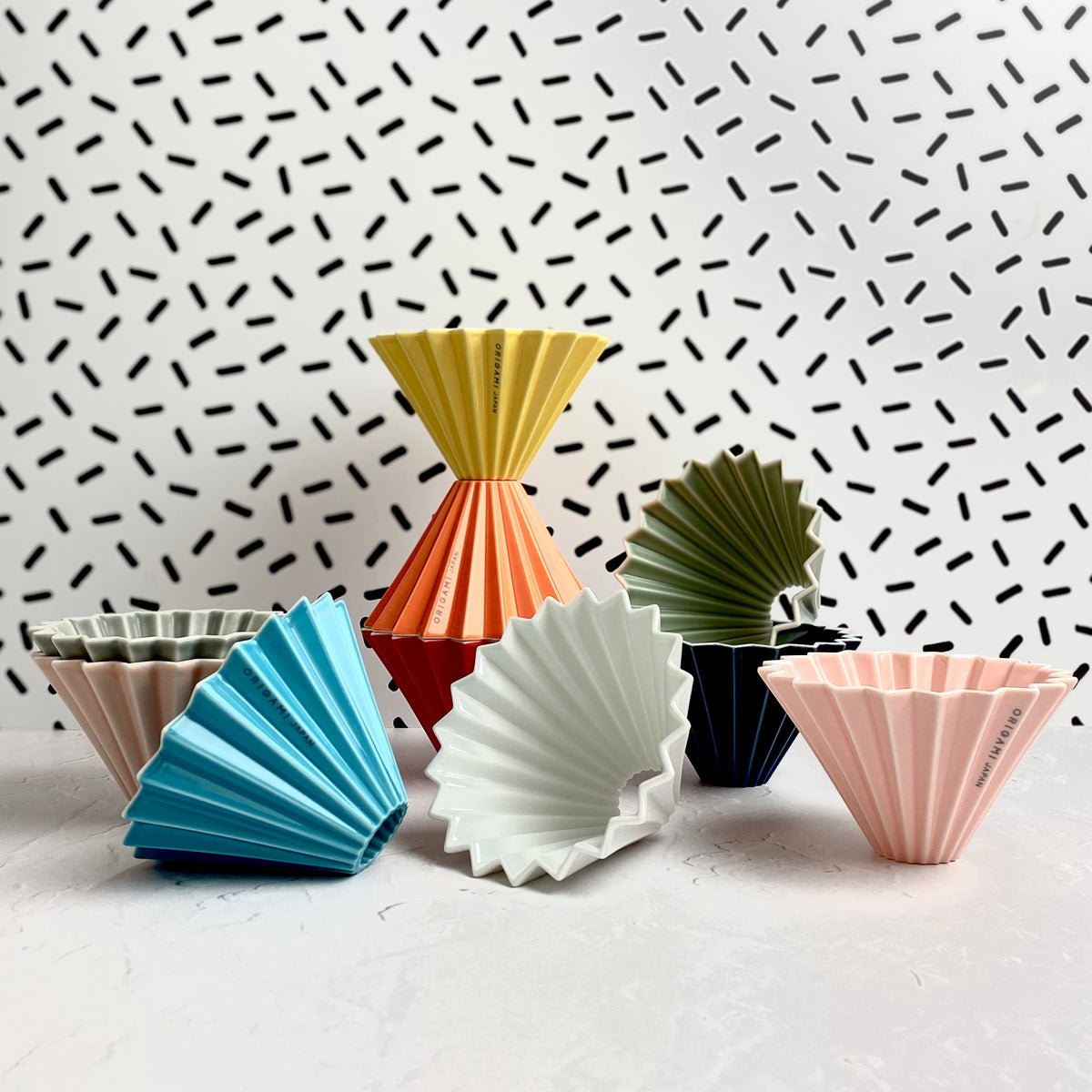 Filter Cone ORIGAMI and Wood Holder set