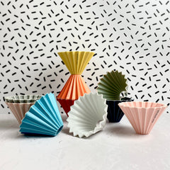Filter Cone ORIGAMI (1-2 cup) and Wood Holder set