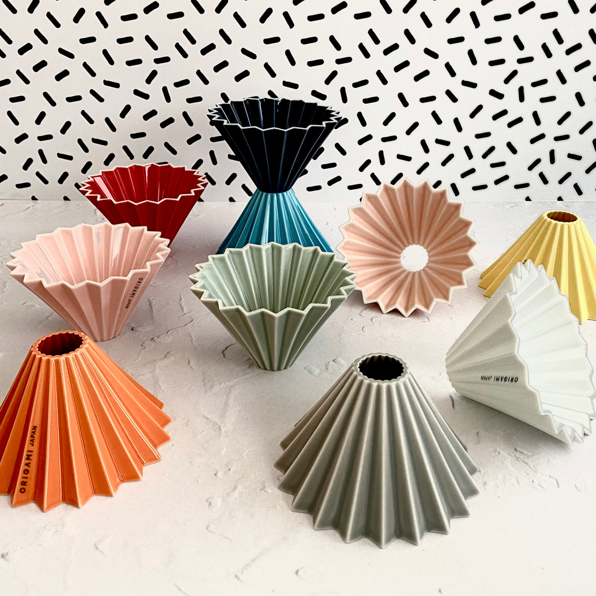 Filter Cone ORIGAMI and Wood Holder set
