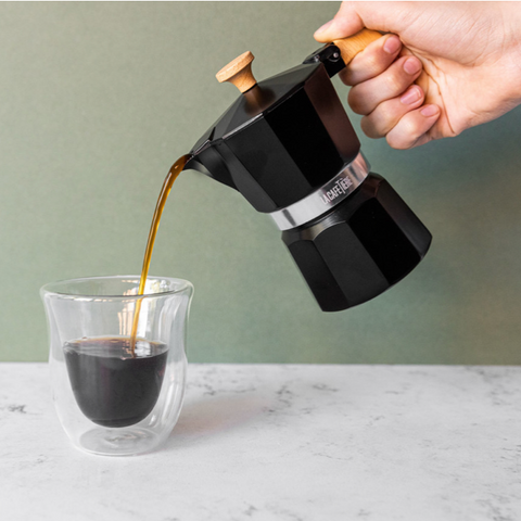 La Cafetiere Venice Stove Top Espresso Pot - Black 3 cup