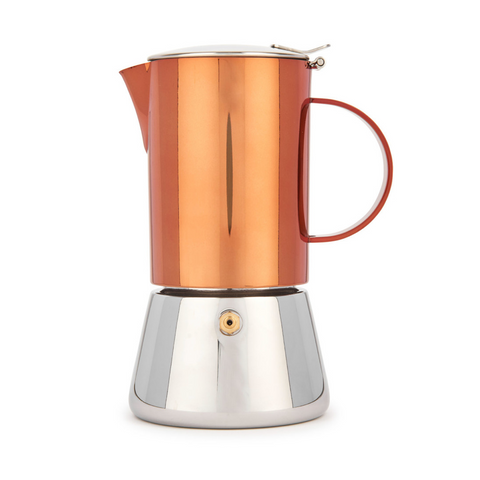 La Cafetiere Copper Stovetop Espresso Maker, 4-Cup, Stainless Steel